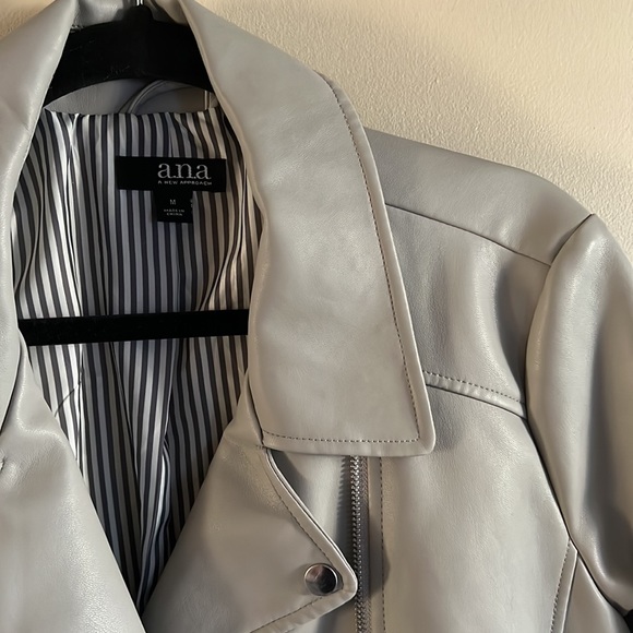 a.n.a Faux Leather Grey Jacket - Picture 2 of 4